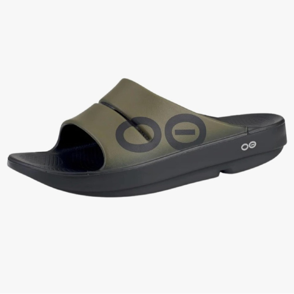 NEW OOFOS Ooahh Sport Slides Tactical Green Unisex Size EU 41